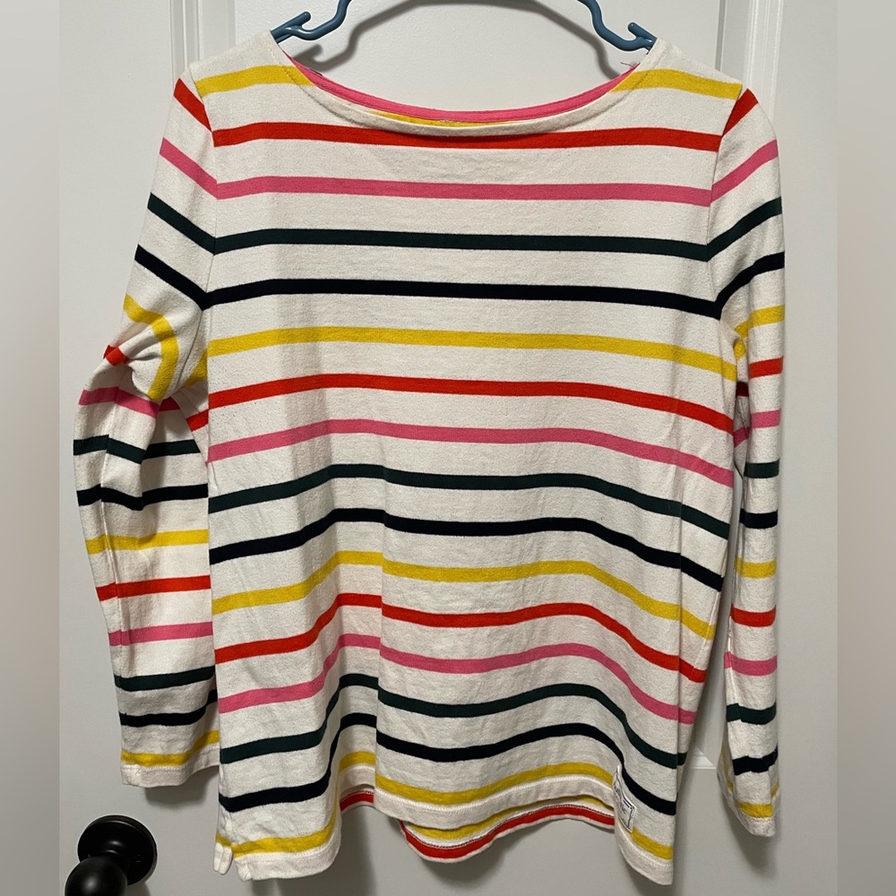 Talbots Large Petite Striped Long Sleeved Classic Tee